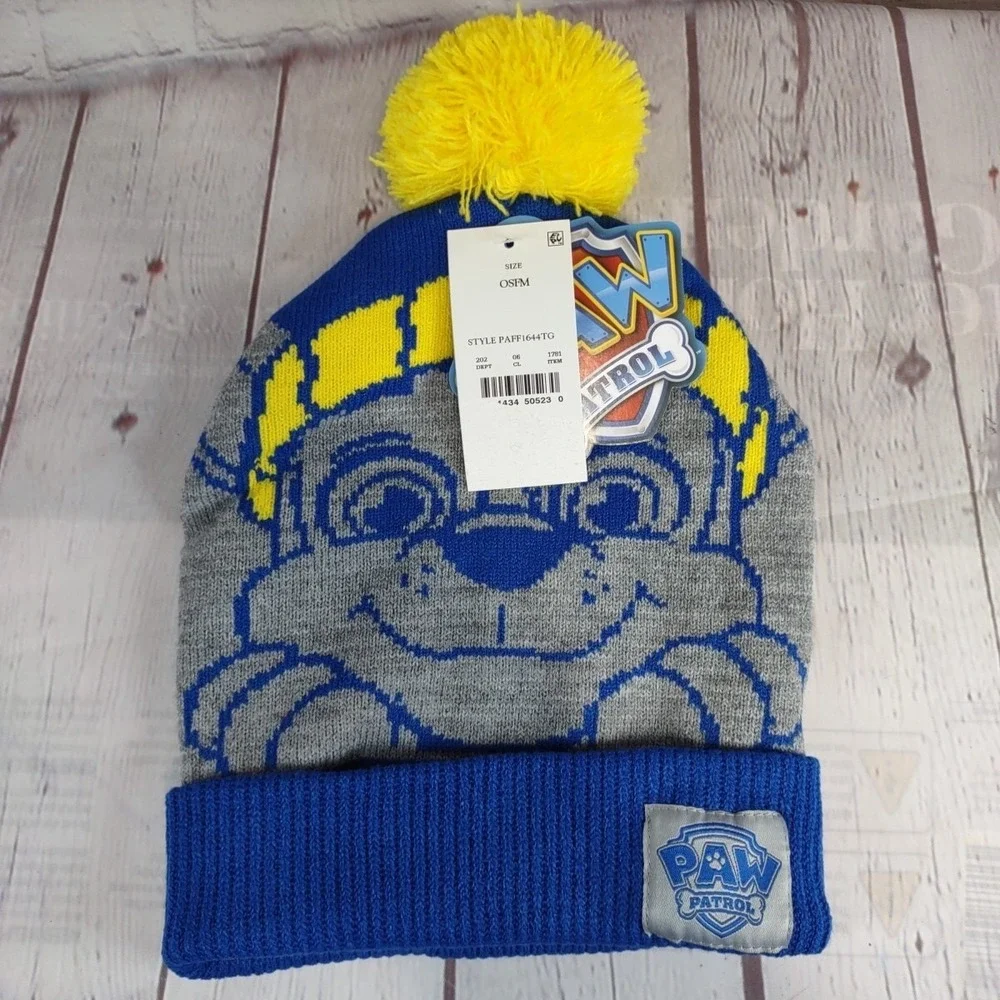 Paw Patrol Nickelodeon Unisex Kids Beanie Hat Toboggan One Sz Blue Gray Yellow